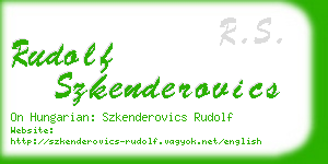 rudolf szkenderovics business card